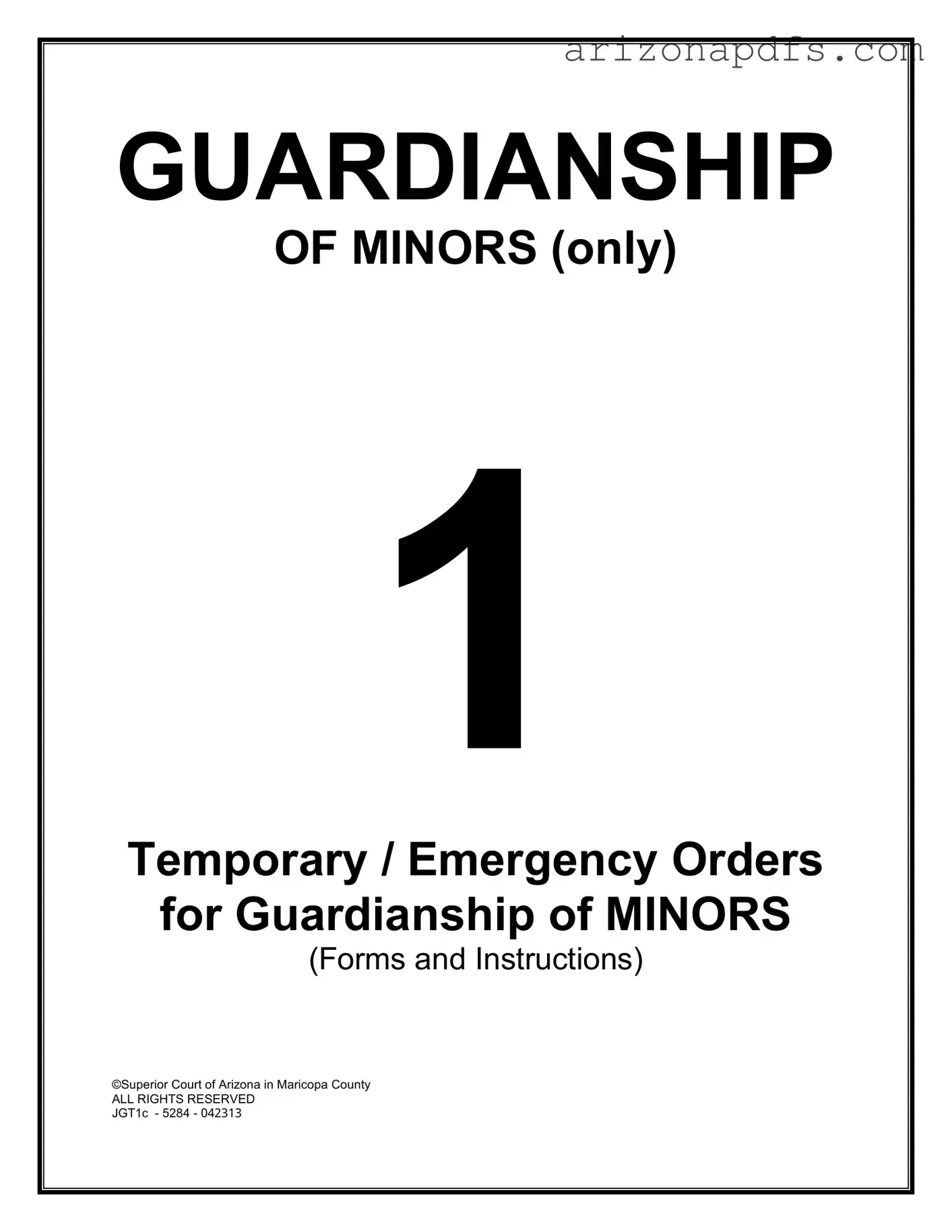 Blank Guardianship Of Minors Arizona PDF Template