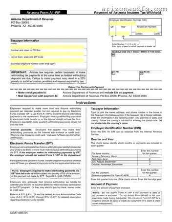 Blank Arizona A1 Wp PDF Template