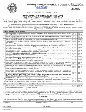 Blank Arizona Li 214 244 PDF Template