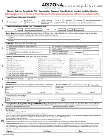 Blank Gao W 9 Arizona PDF Template